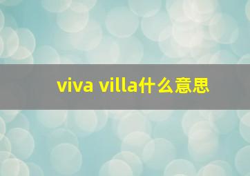 viva villa什么意思